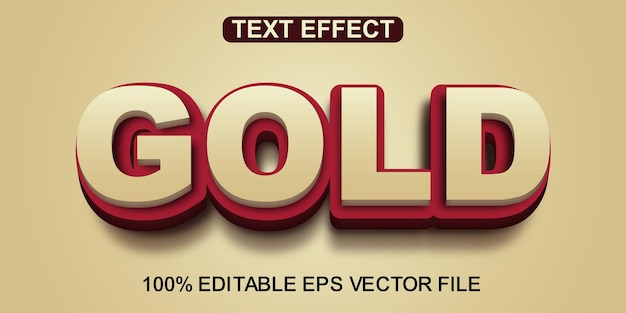 Vetor cor de gradiente dourado efeito de texto 3d editável vetor eps