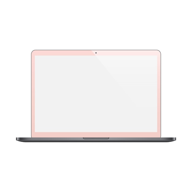 Cor de rosa laptop com tela em branco isolada