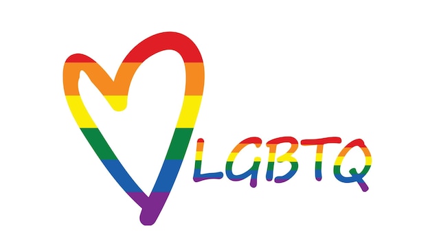 Cor do arco-íris transgênero lgbtq em forma de coração ilustração vetorial isolada fundo do conceito lgbt