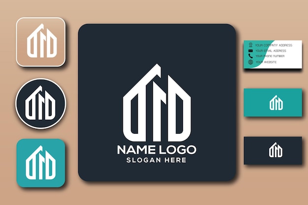 COR do modelo de logotipo de monograma DID editável