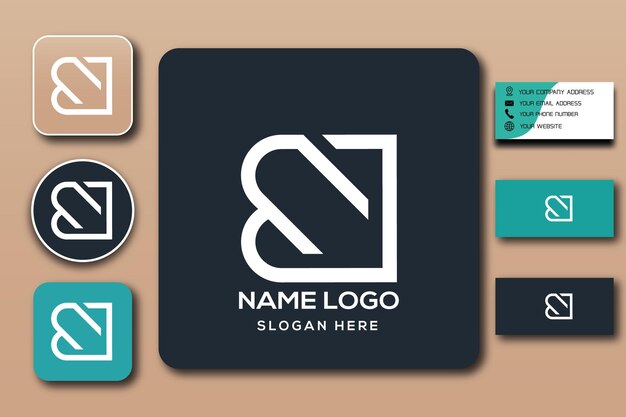 Cor do modelo de logotipo de monograma EJ editável