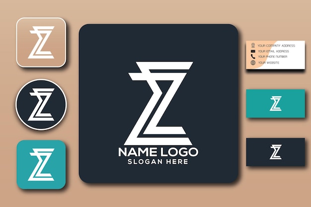 Cor do modelo de logotipo de monograma EZ editável