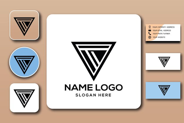 Cor do modelo de logotipo de monograma TI editável