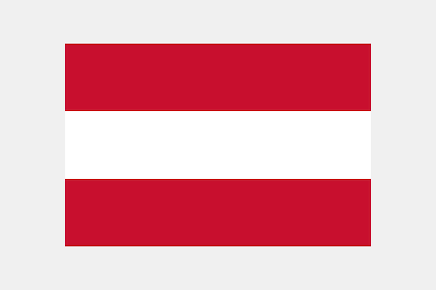 Cor e proporções originais da bandeira da Áustria