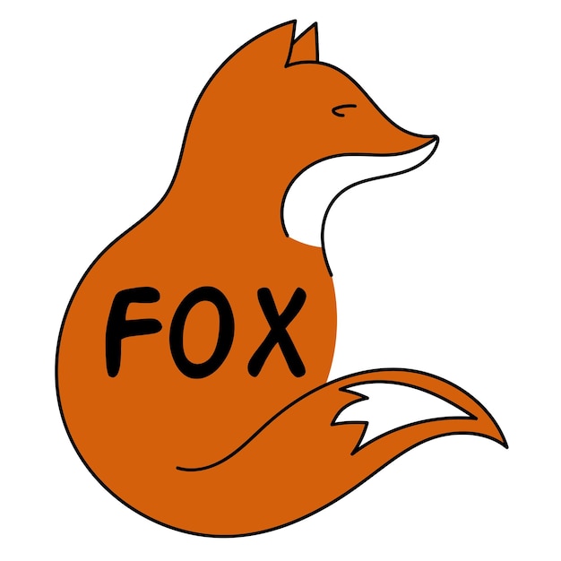 Cor Fox assina ícone Fox Fox logo ilustração vetorial