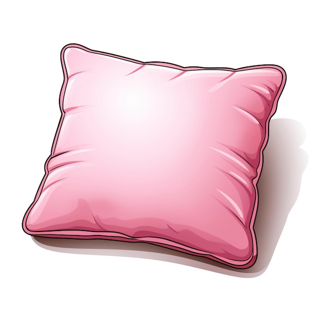 Vetor cor rosa almofada desenhada à mão vetor isolamento de fundo branco