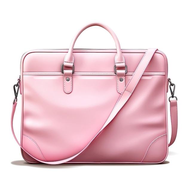 Vetor cor rosa bolso de portátil aquarela vetor fundo branco