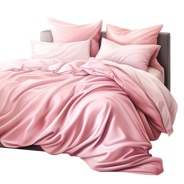 Vetor cor rosa cama aquarela vetor isolado de fundo branco