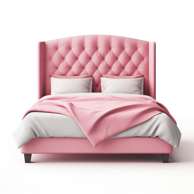 Vetor cor rosa cama vetor plano fundo branco isolado alto