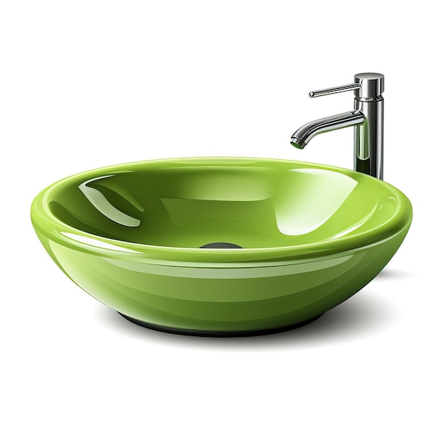 Cor verde sink vetor plano fundo branco isolado hi