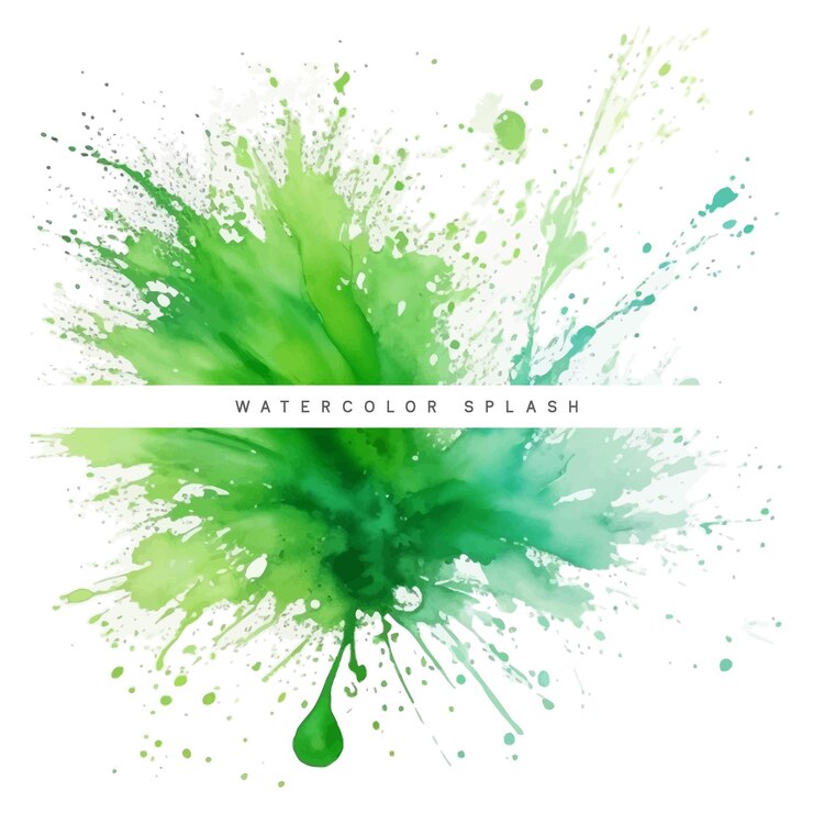 Vetor cor verde vetor de salpico de aquarela