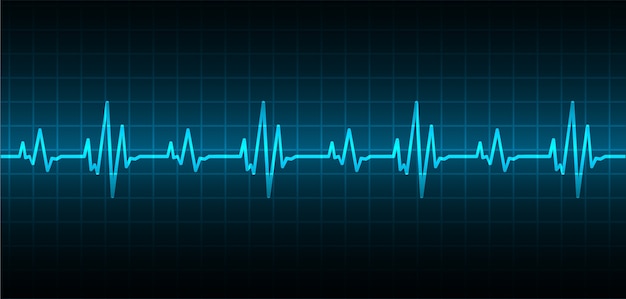 Vetor coração bate fundo cardiograma