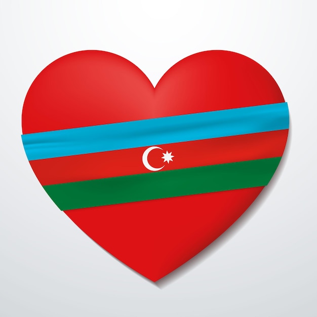 Coração com bandeira do azerbaijão