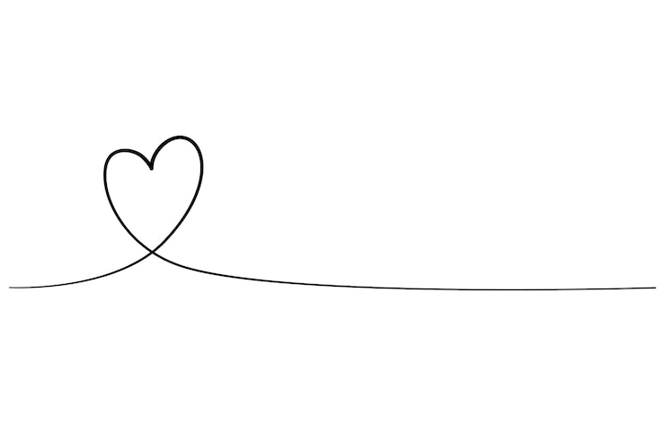 Vetor coração com fita corações abstratos como linha contínua desenhando em branco como fundo linha do coração