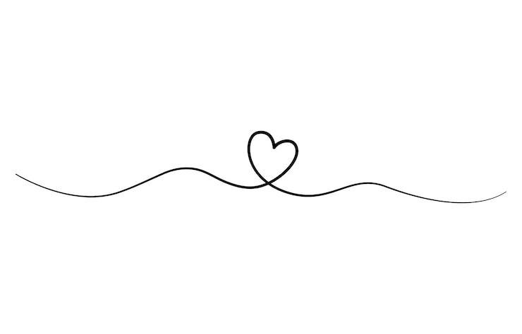 Vetor coração com fita corações abstratos como linha contínua desenhando em branco como fundo linha do coração