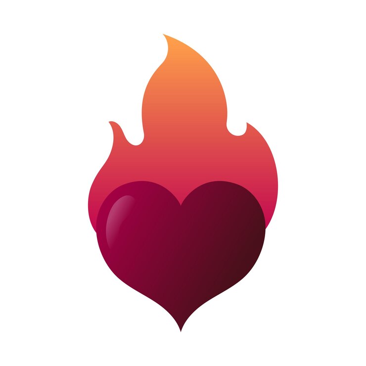 Vetor coração com flame gradient