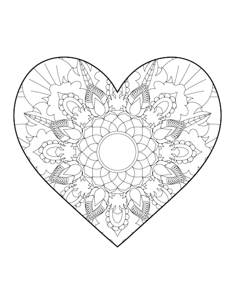 Coração com mandala floral. coração coração mandala.love.ornamental com coração flor mandala.mehndi.