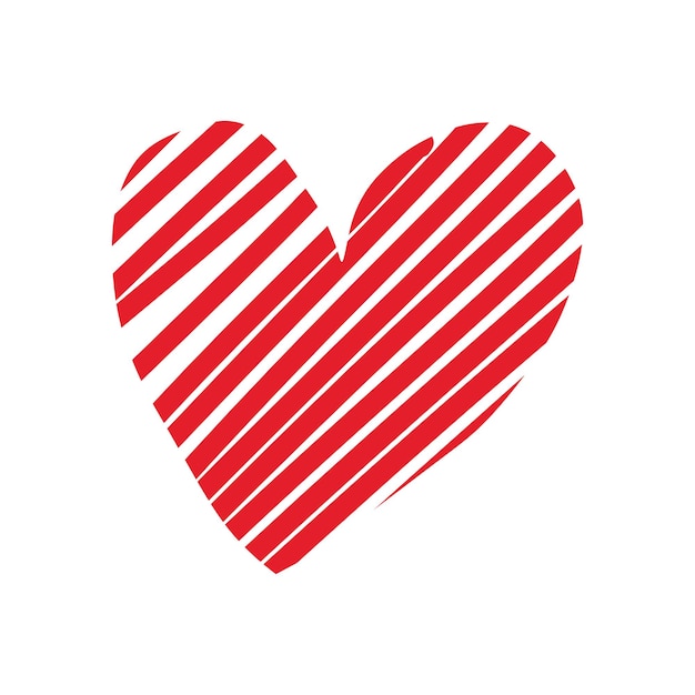 Coração de doodle desenhado de mão. ilustração em vetor de símbolo de amor.