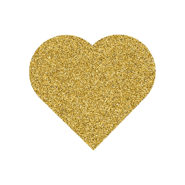 Coração de ouro. coração de glitter dourado.