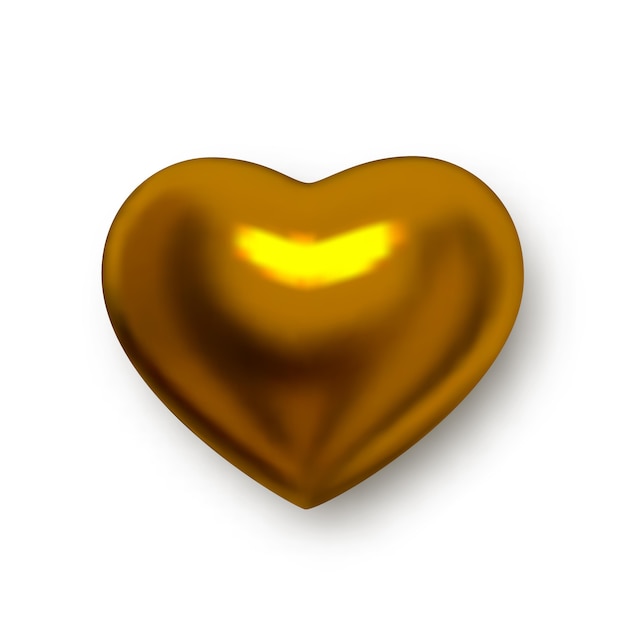 Coração de ouro isolada