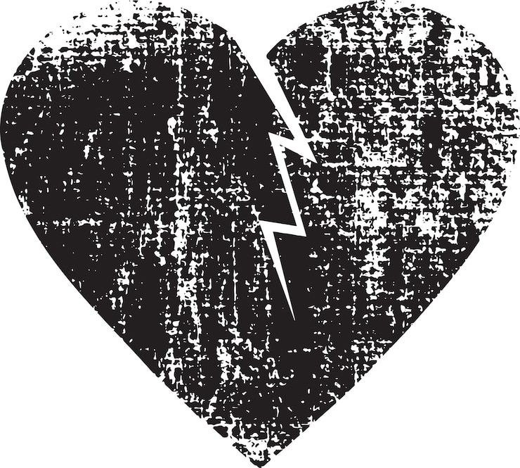 Vetor coração de valentine vetorial texturizado elemento de design decorativo símbolo de amor angustiado