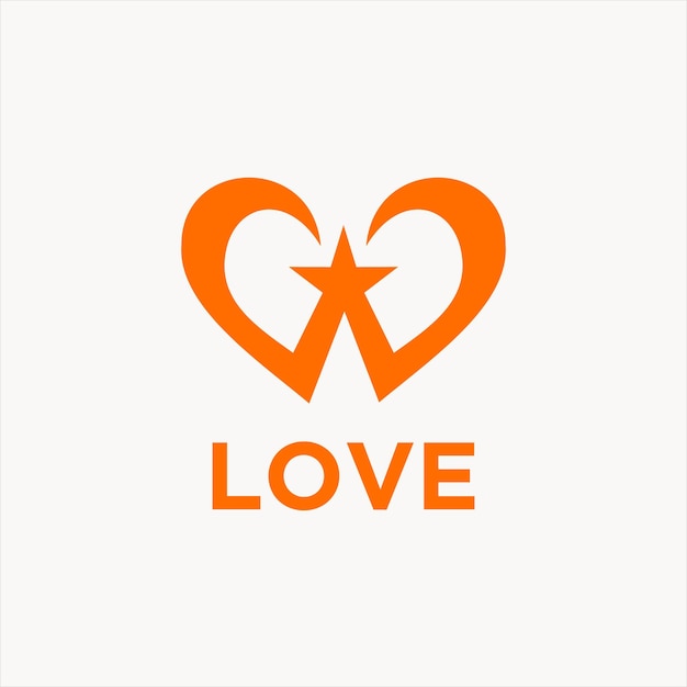 Vetor coração de vetor de logotipo de amor no sinal