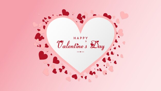 coração rosa com um fundo rosa e um coração rosa com a palavra amor feliz dia de São Valentim