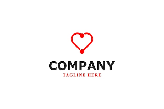 coração vermelho logotipo moderno minimalista