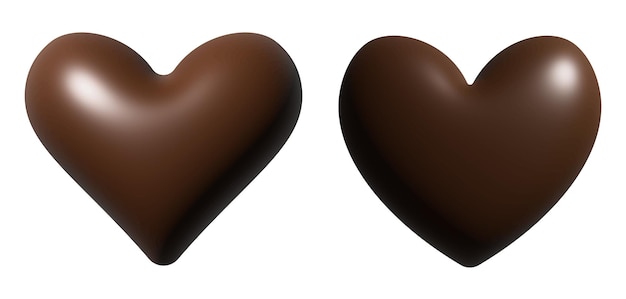 Vetor corações de chocolate realistas.