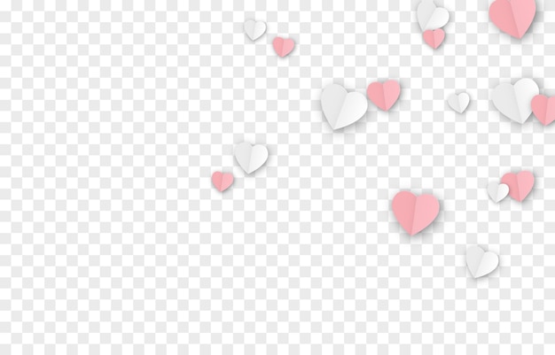 Corações de papel de vetor png dia dos namorados coração vermelho e branco png elementos de papel de férias de amor