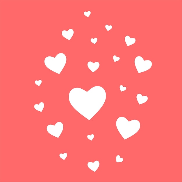 Corações vetoriais em rosa muitos corações moldam corações simples para o dia dos namorados ou dia do casamento