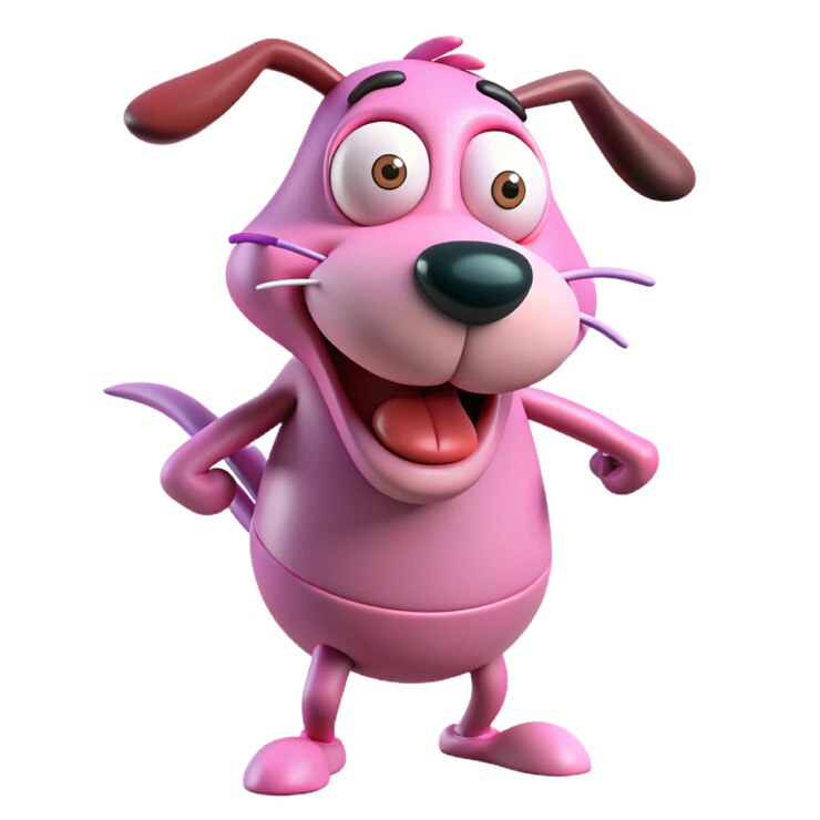 Vetor coragem o cão covarde de bom humor