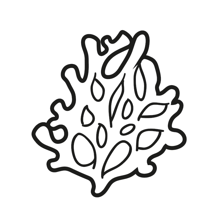 Vetor coral pequeno esboçado para a página da coloração isolada no fundo branco