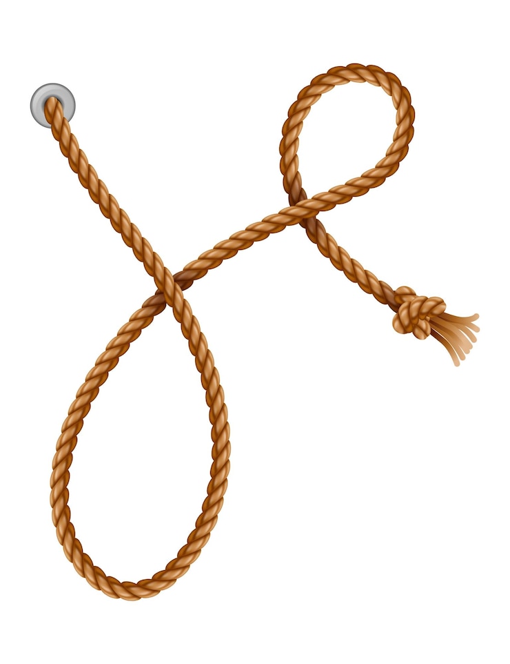 Vetor corda anudada com borlas e buracos corda anudada corda curva corda marinheiro corda borlas elementos de corda realistas loops torcidos marinhos isolados ilustração vetorial