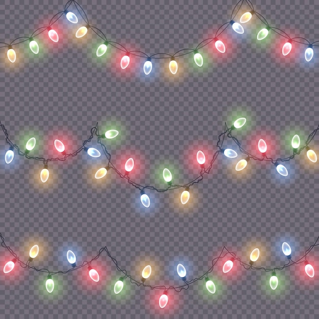 Cordão de guirlanda colorida com lâmpadas brilhantes led neon luzes de natal e decorações de natal