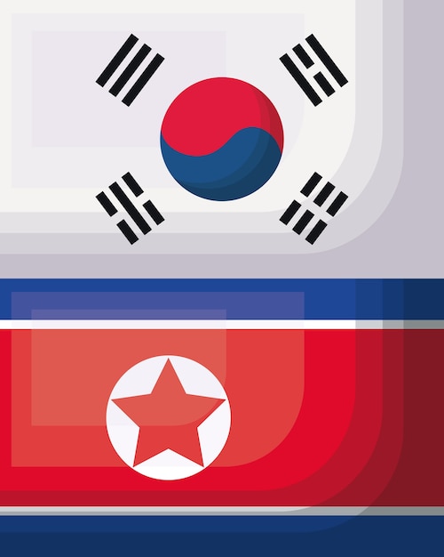 Vetor coreia do norte e coreia do sul