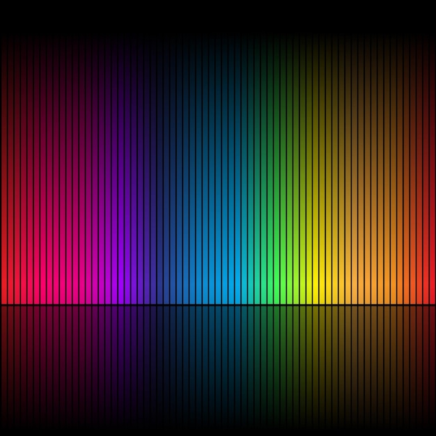 Vetor cores abstratas do arco-íris com reflexão