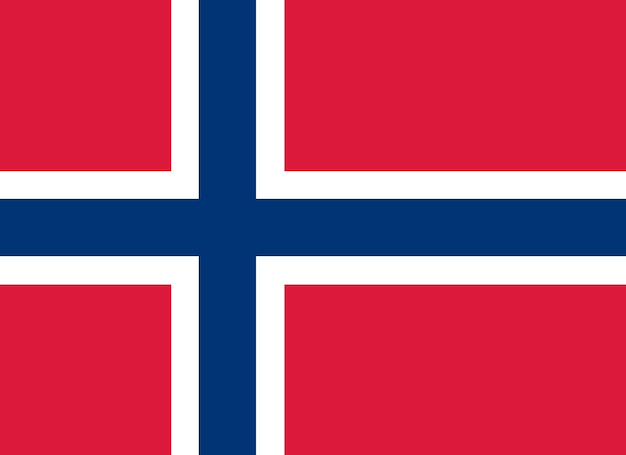 Cores e proporções originais da bandeira da noruega ilustração vetorial eps 10