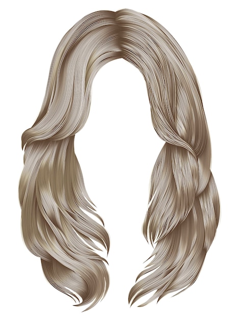 Vetor cores loiras de cabelos compridos de mulher na moda. moda de beleza. cabelo realista