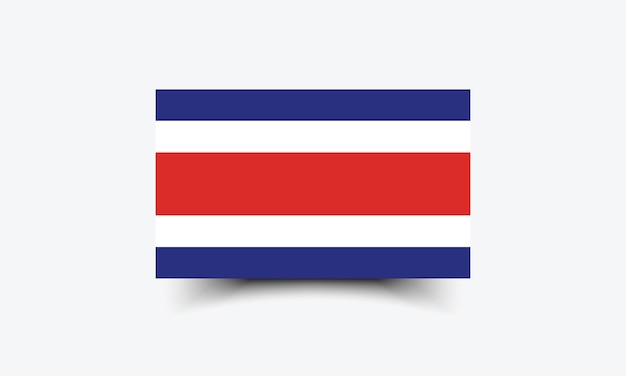 Cores oficiais da bandeira da Costa Rica e ilustração vetorial digital de proporções