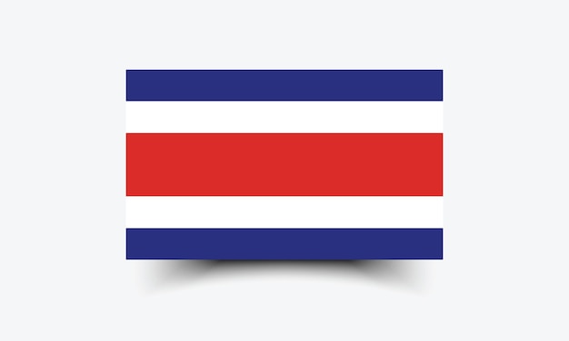 Cores oficiais da bandeira da Costa Rica e ilustração vetorial digital de proporções