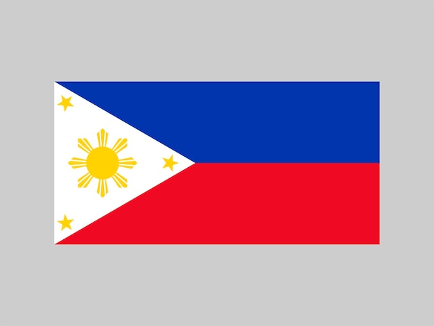 Cores oficiais da bandeira das filipinas e ilustração vetorial de proporção