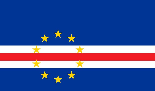 Vetor cores oficiais da bandeira de cabo verde e proporção ilustração vetorial