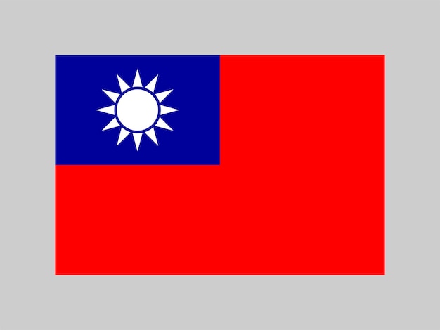 Cores oficiais da bandeira de Taiwan e ilustração vetorial de proporção