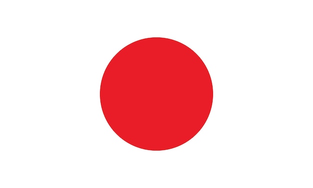 Cores oficiais da bandeira do Japão e proporção ilustração vetorial digital
