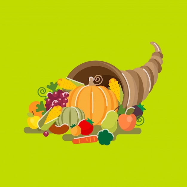 Cornucopia horn of plenty é um símbolo de abundância e nutrição