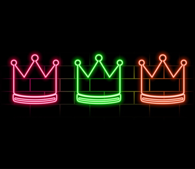 Coroa de Neon animada hiperrealista em cores elegantes e de moda Tecnologia futurista Rosa