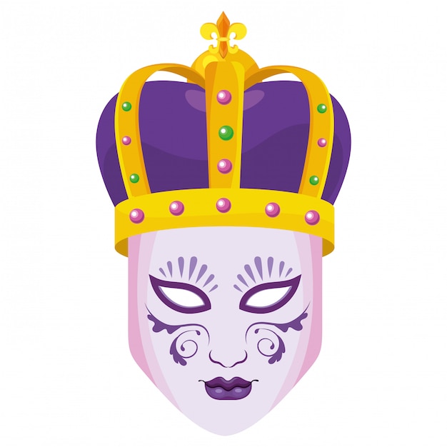 Coroa e máscara adornadas com joias