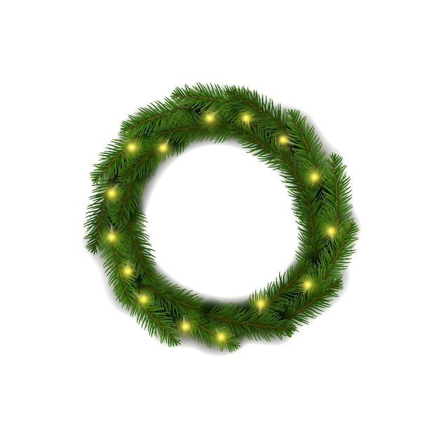 Coroa festiva de Natal e Ano Novo com brunches de pinho