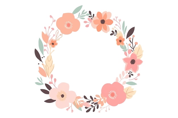 Coroa floral Ilustração vetorial plana isolada em fundo branco